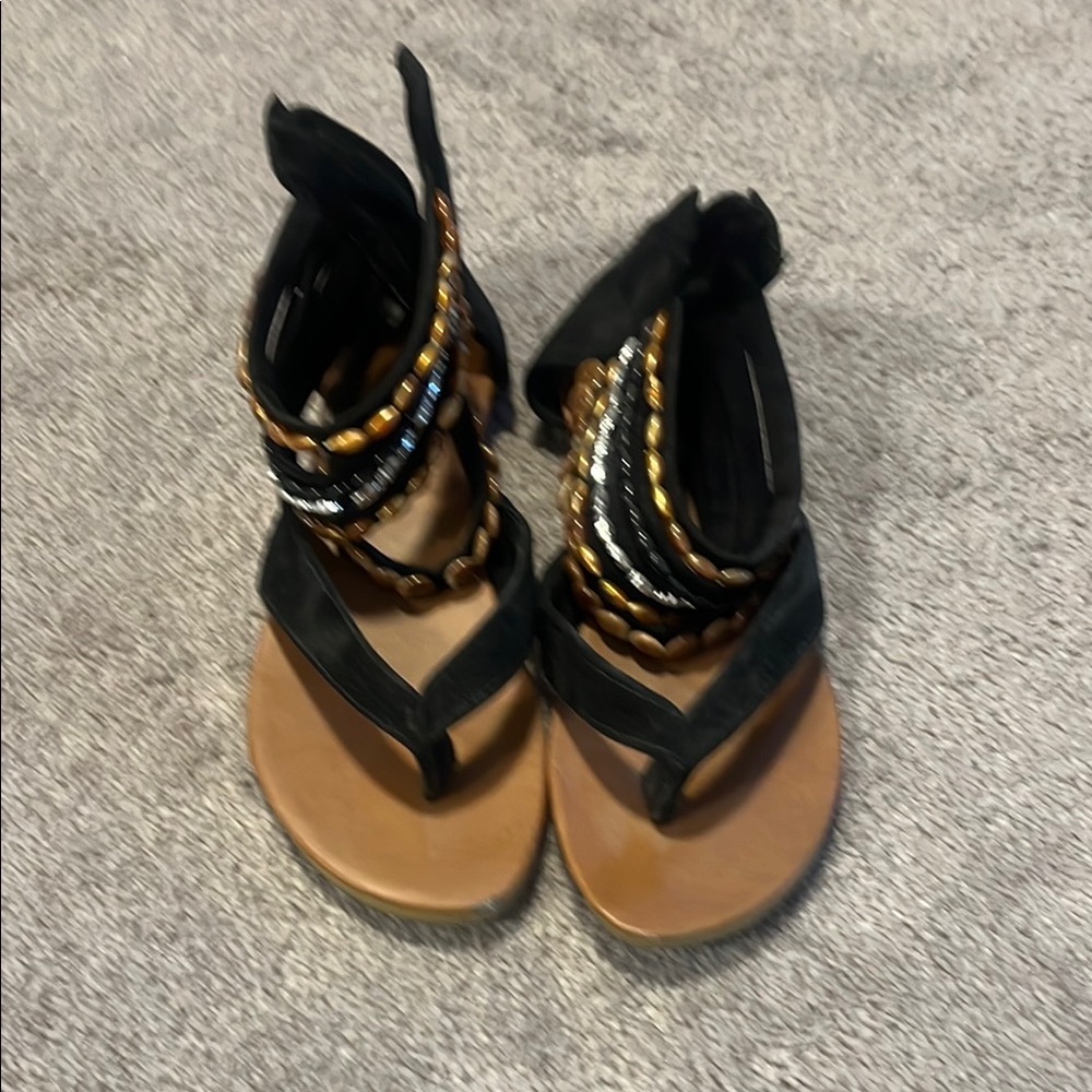 Bundle! Black and Brown Beaded Sandals